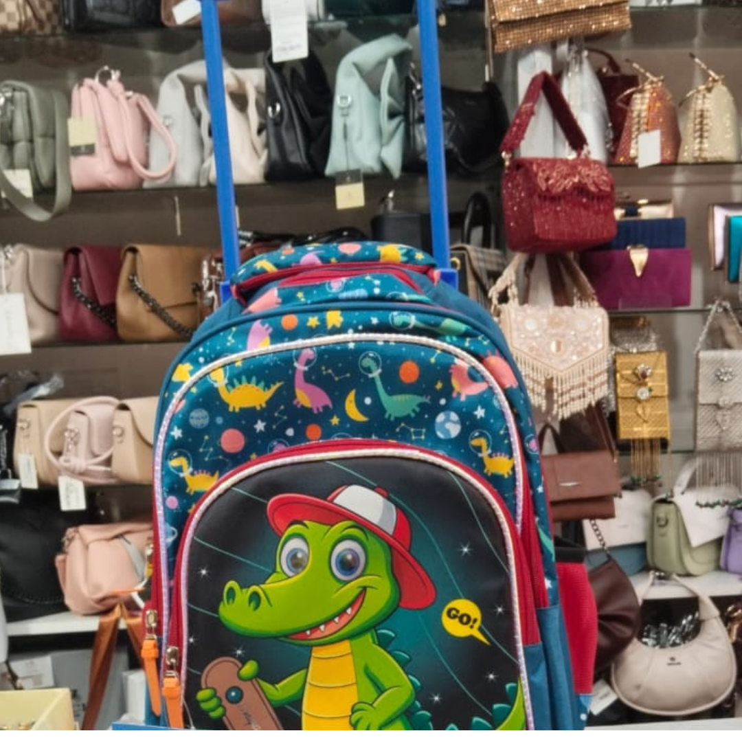 KiddyKart 3D Character Trolley School Bag