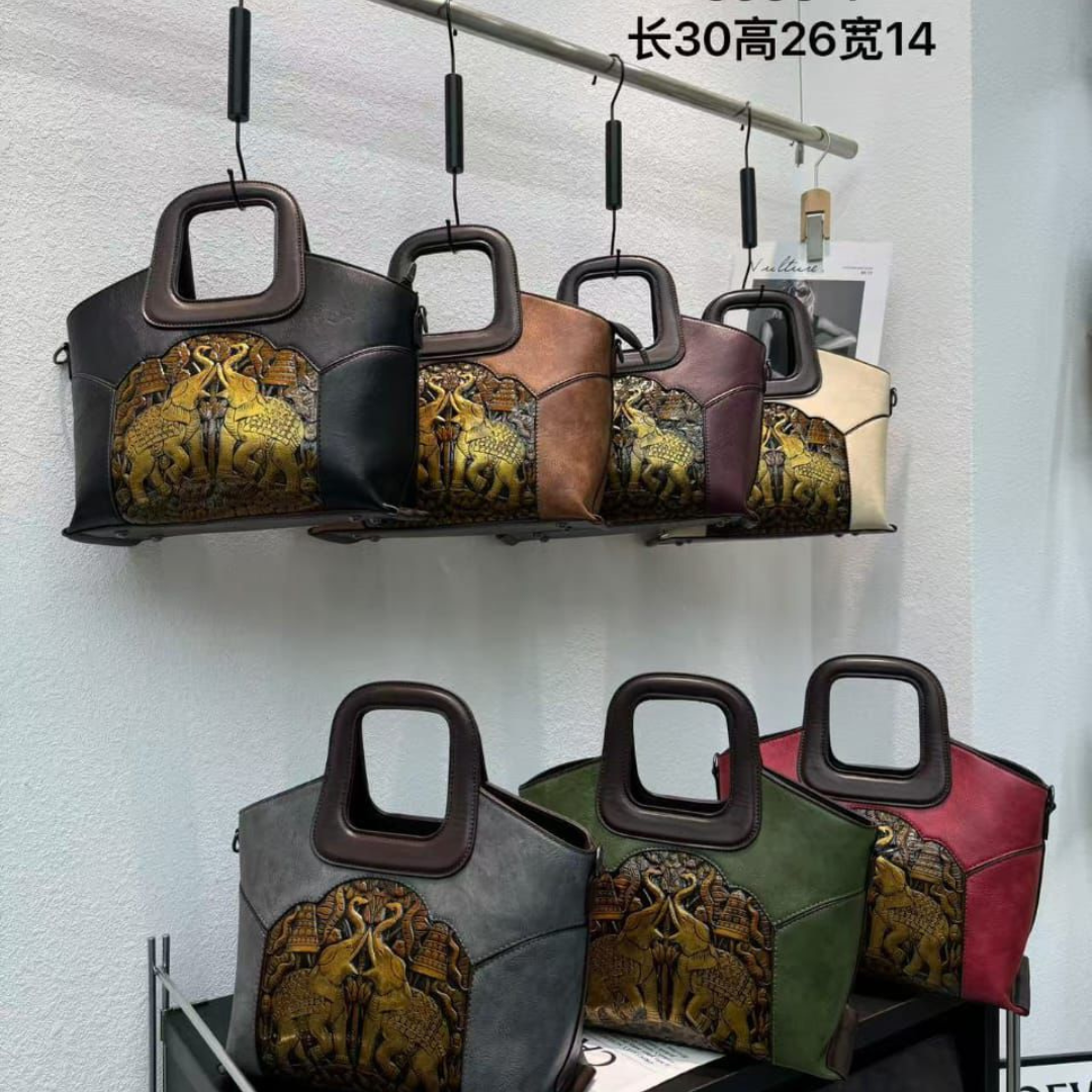 Elephant Carving Designer Handbag