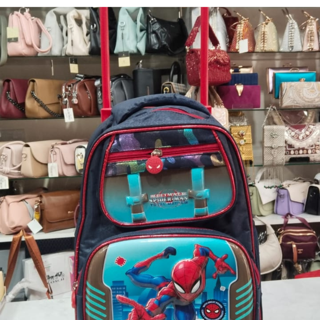 KiddyKart 3D Character Trolley School Bag