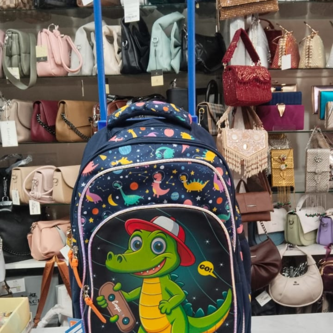 KiddyKart 3D Character Trolley School Bag