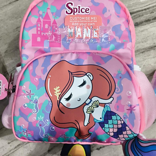 Spice Mermaid Themed Kids Backpack – Custom Name Edition