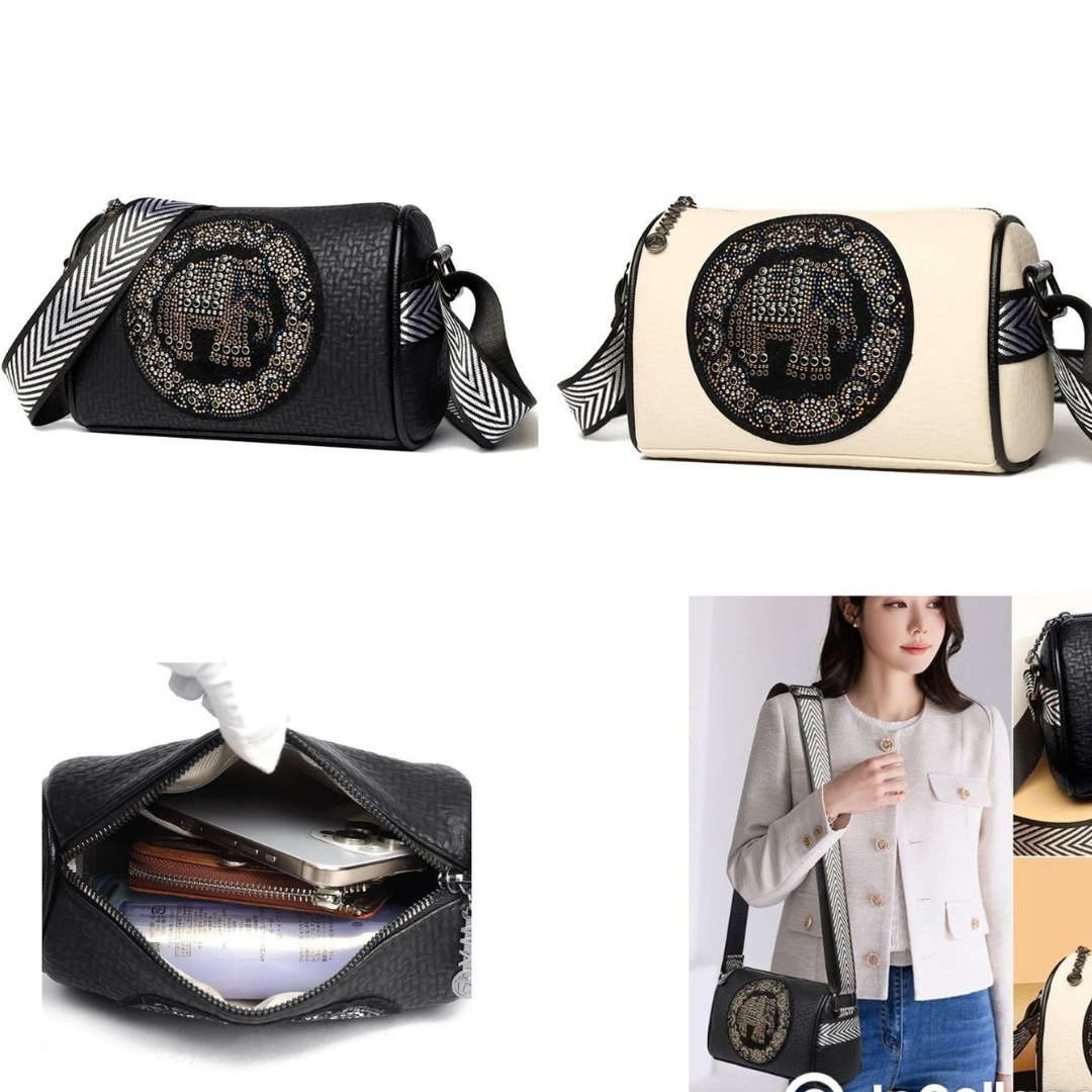 Ethnic Elephant Embroidered Sling Bag – Dual Color